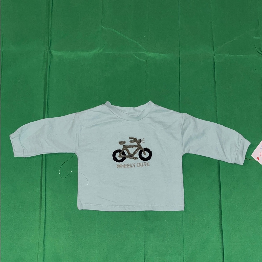 Cat & Jack Light Blue Bicycle Graphic Long Sleeve Tee
